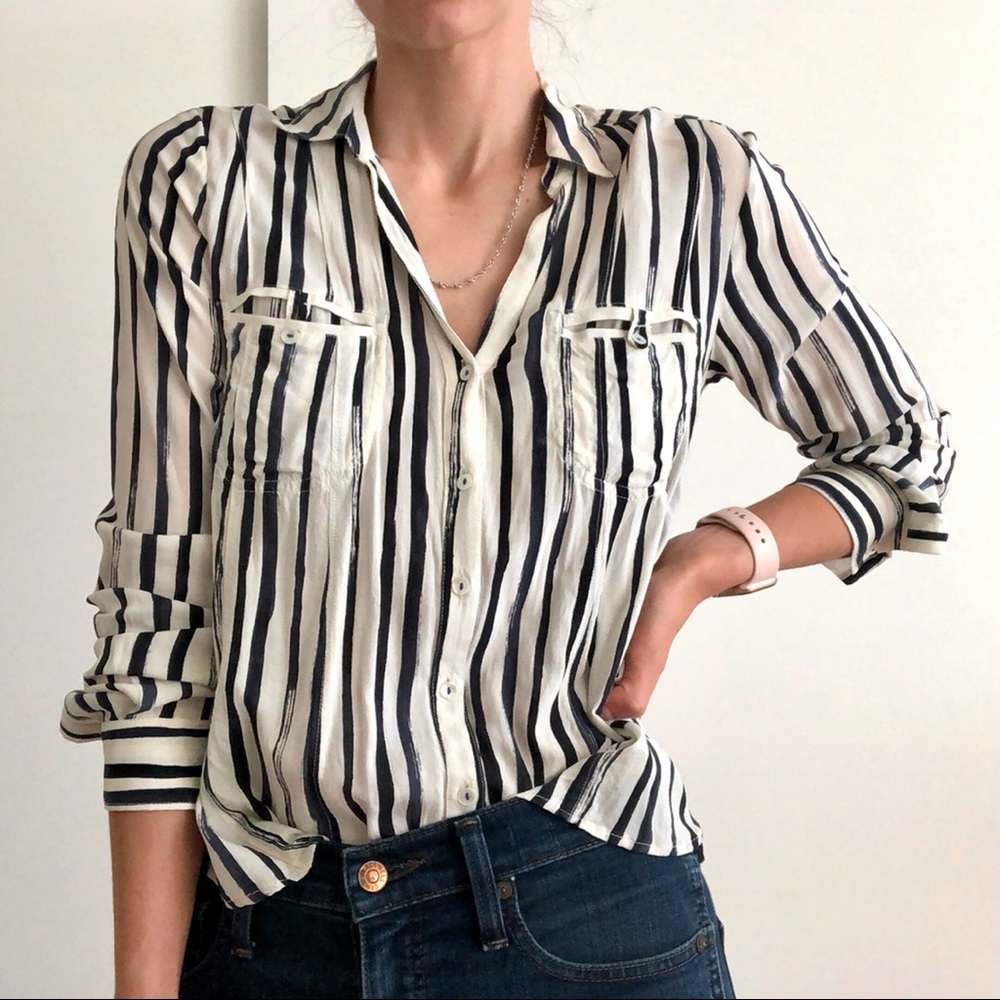 Anthropologie Maeve Size 4 striped blouse